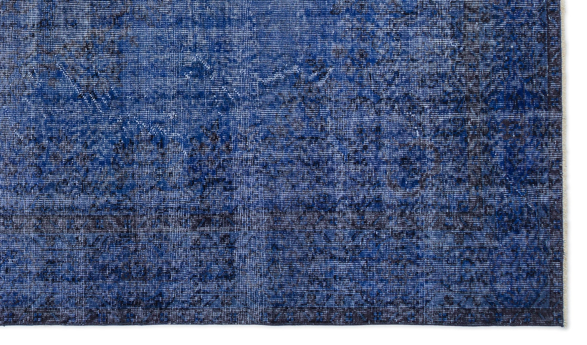 Blue Over Dyed Vintage Rug 5'6'' x 9'5'' ft 167 x 286 cm