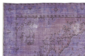 Purple Over Dyed Vintage Rug 6'4'' x 9'9'' ft 192 x 297 cm