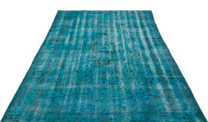 Turquoise  Over Dyed Vintage Rug 5'12'' x 10'0'' ft 182 x 305 cm