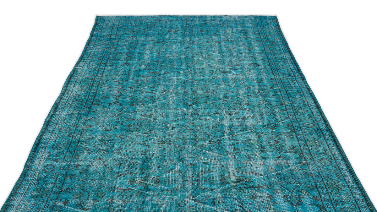 Turquoise  Over Dyed Vintage Rug 5&#39;11&#39;&#39; x 9&#39;8&#39;&#39; ft 180 x 295 cm