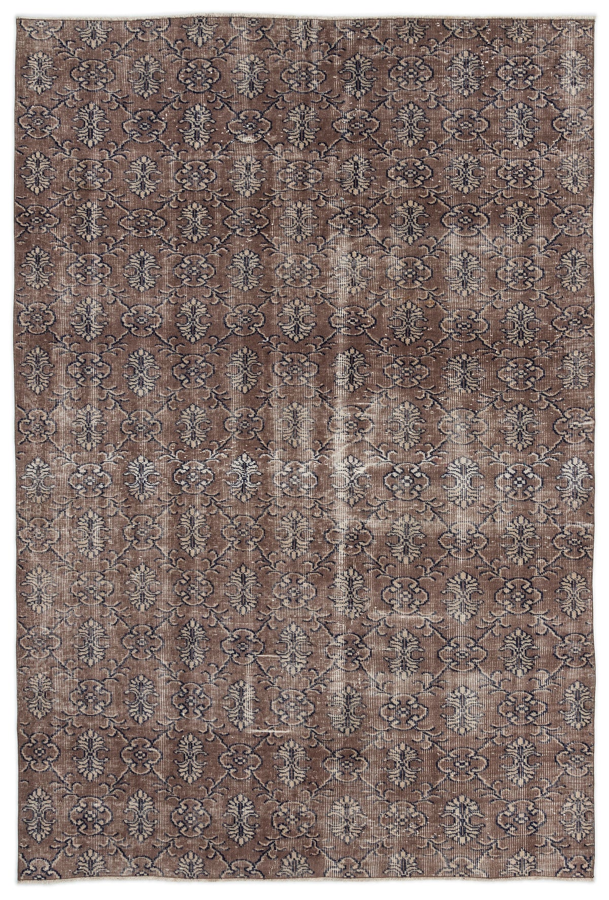 Naturel Over Dyed Vintage Rug 5&#39;7&#39;&#39; x 8&#39;6&#39;&#39; ft 169 x 258 cm