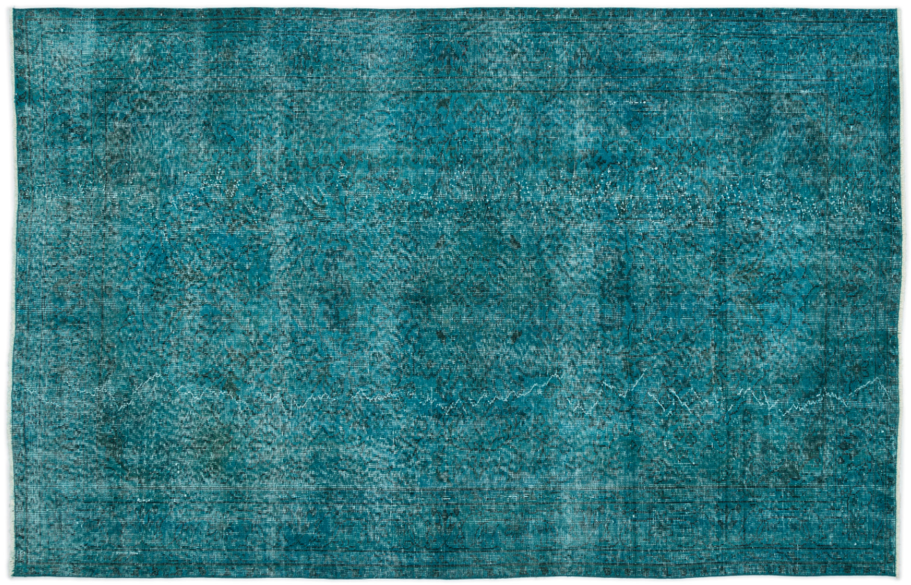 Retro Design Stone Blue Over Dyed Vintage Rug 5'2'' x 8'0'' ft 158 x 244 cm