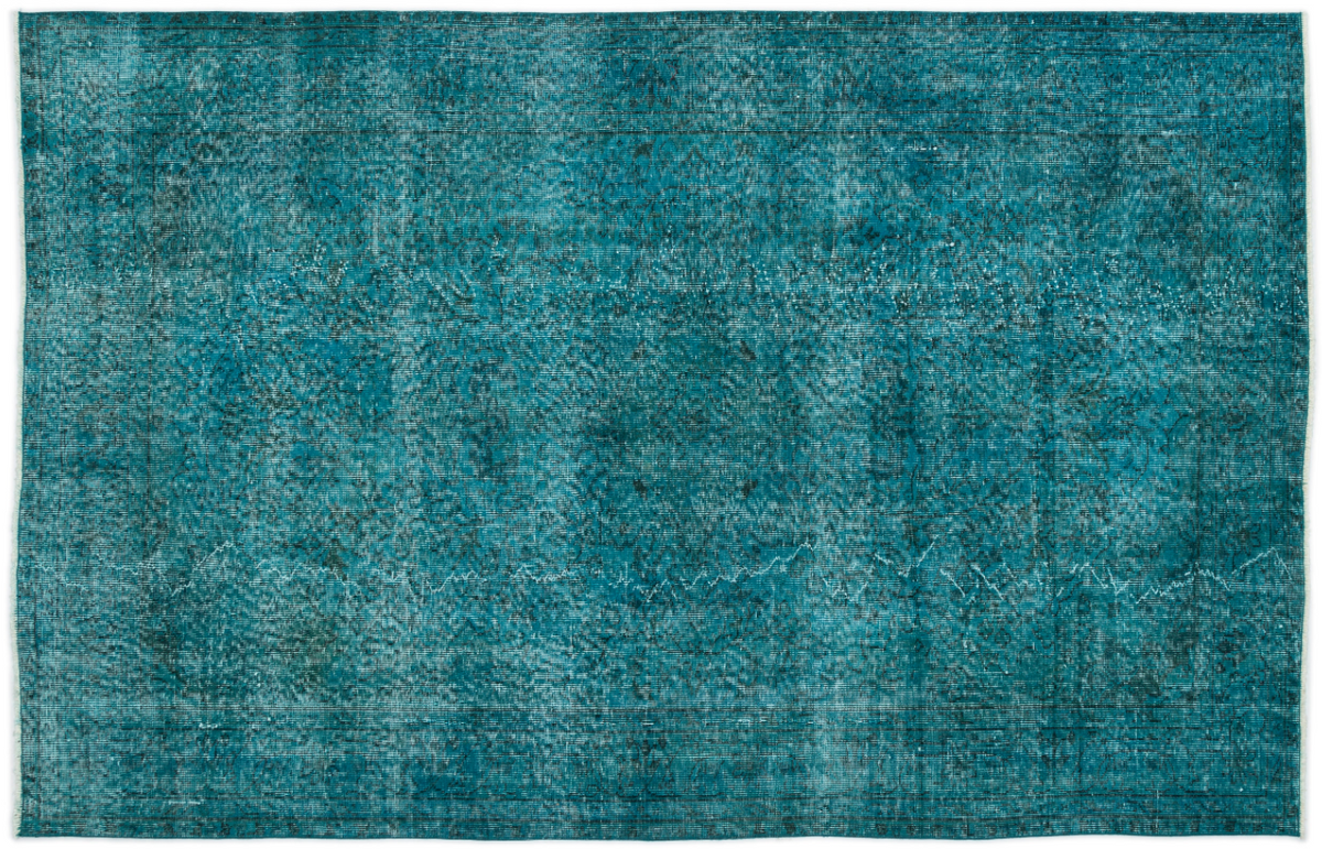 Retro Design Stone Blue Over Dyed Vintage Rug 5&#39;2&#39;&#39; x 8&#39;0&#39;&#39; ft 158 x 244 cm