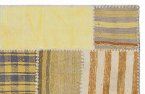 Mixed Over Dyed Kilim Patchwork Unique Rug 3'11'' x 5'11'' ft 120 x 180 cm
