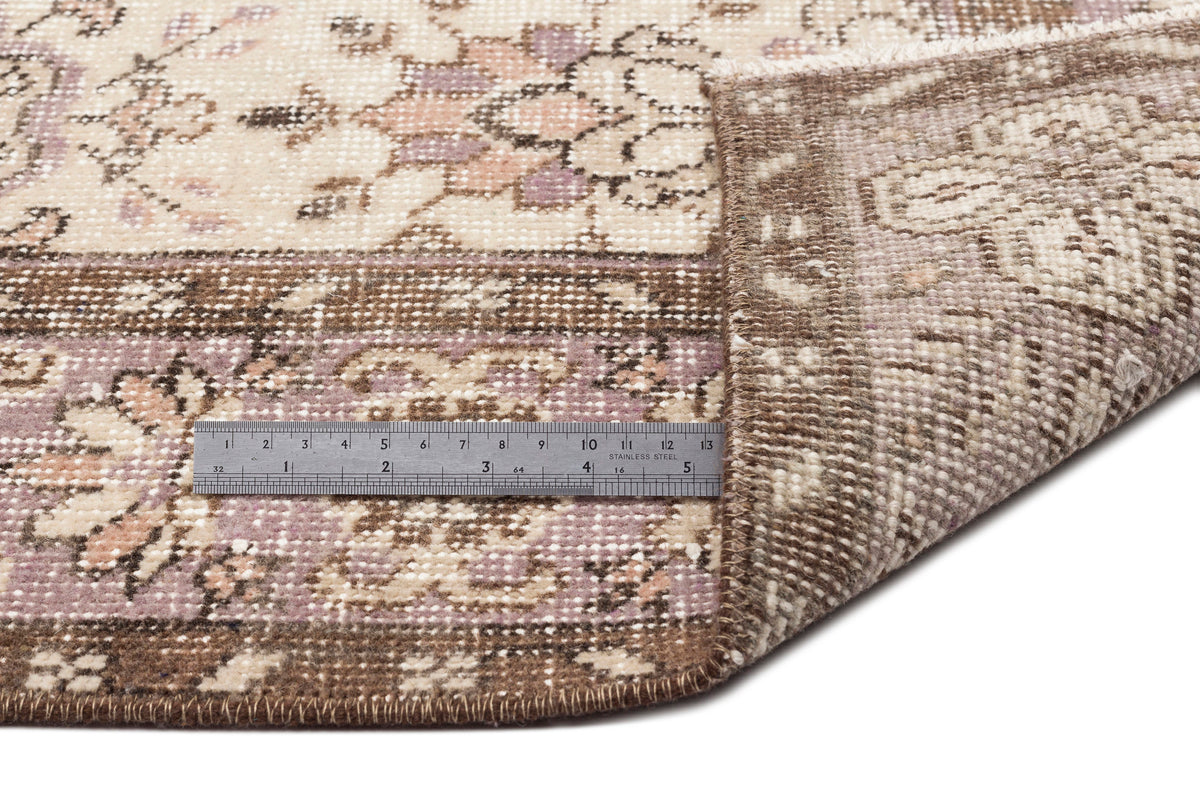 Beige Over Dyed Vintage Rug 5&#39;9&#39;&#39; x 8&#39;7&#39;&#39; ft 174 x 262 cm