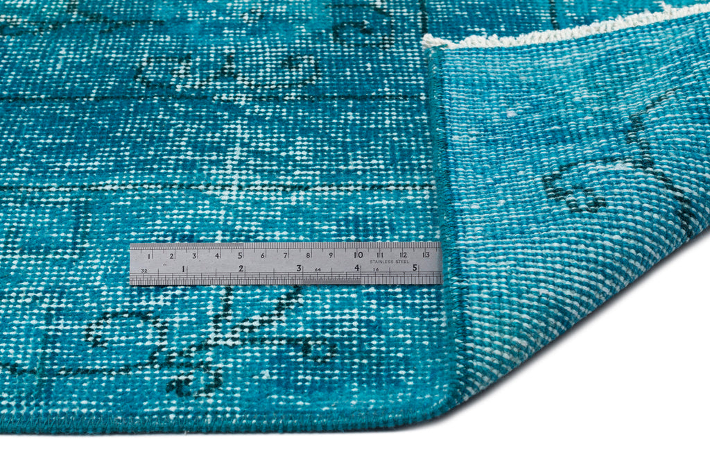Turquoise  Over Dyed Vintage Rug 6'0'' x 9'7'' ft 183 x 292 cm