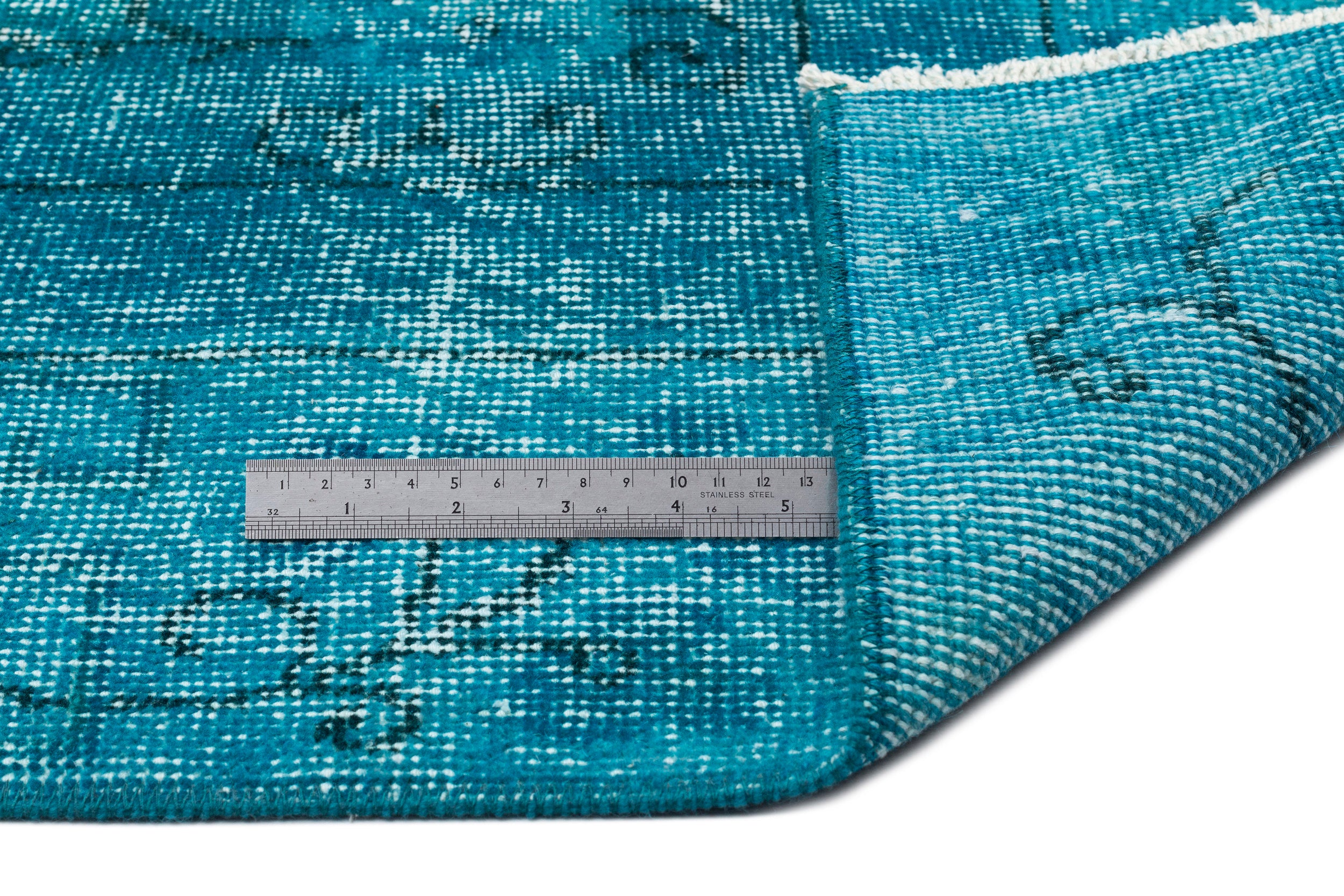 Turquoise  Over Dyed Vintage Rug 6'0'' x 9'7'' ft 183 x 292 cm