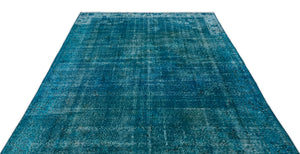 Turquoise  Over Dyed Vintage Rug 6'0'' x 9'7'' ft 183 x 292 cm