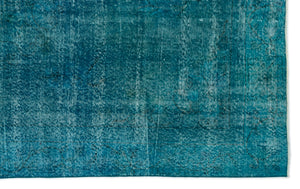 Turquoise  Over Dyed Vintage Rug 6'0'' x 9'7'' ft 183 x 292 cm