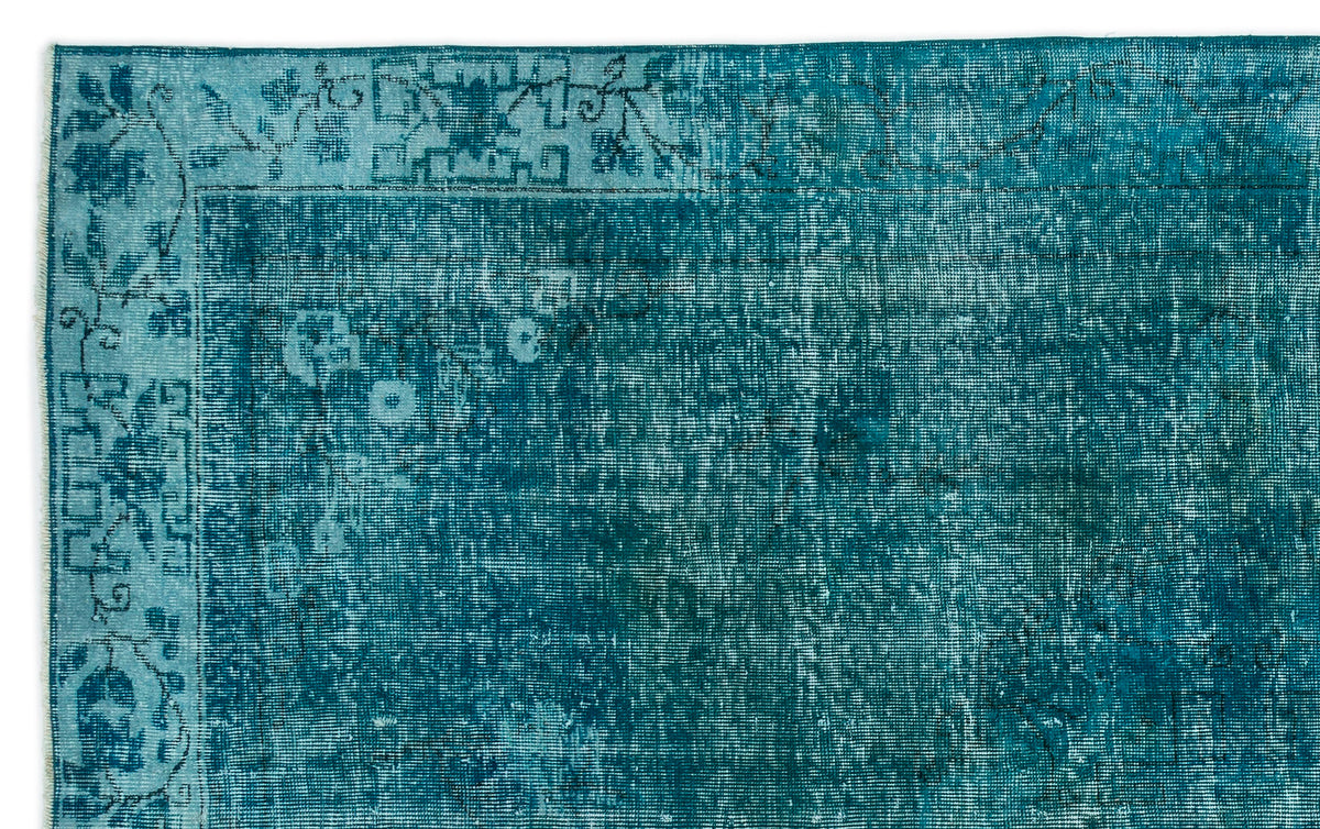 Turquoise  Over Dyed Vintage Rug 6&#39;0&#39;&#39; x 9&#39;7&#39;&#39; ft 183 x 292 cm