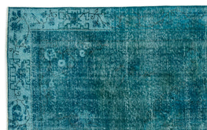 Turquoise  Over Dyed Vintage Rug 6'0'' x 9'7'' ft 183 x 292 cm