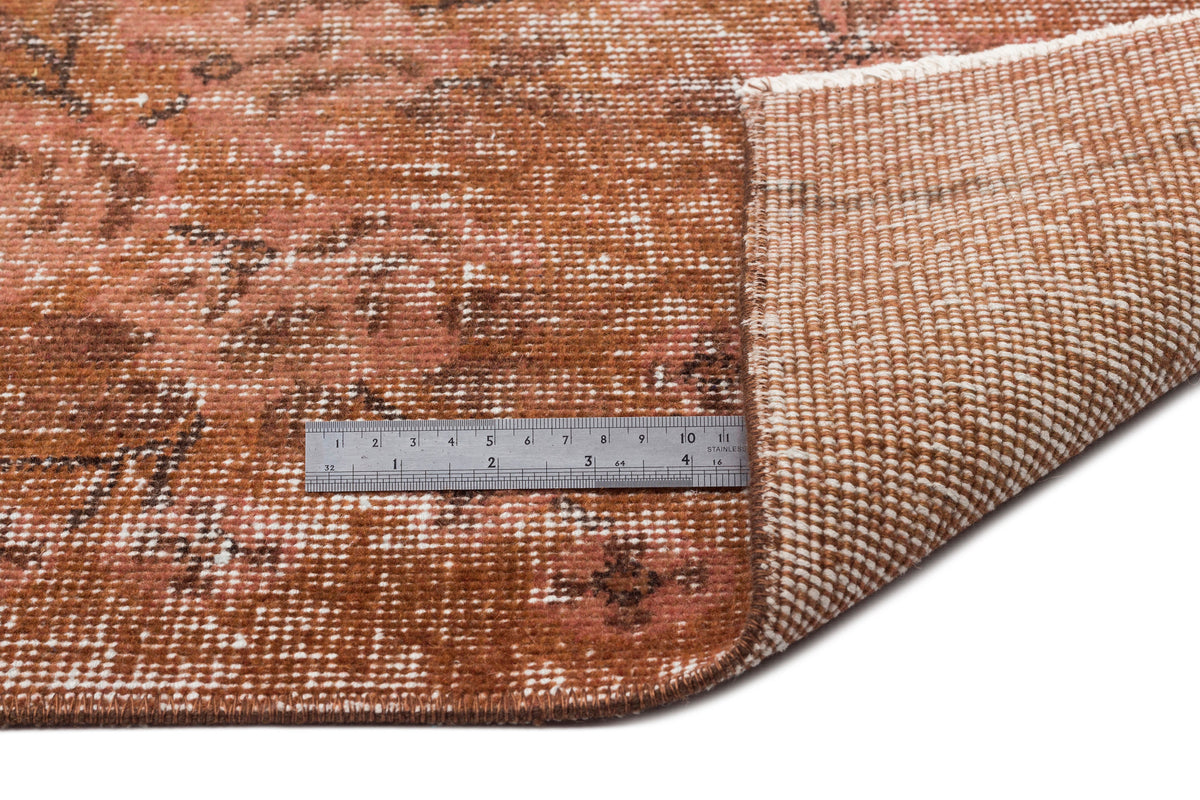 Brown Over Dyed Vintage Rug 5&#39;8&#39;&#39; x 8&#39;12&#39;&#39; ft 173 x 274 cm