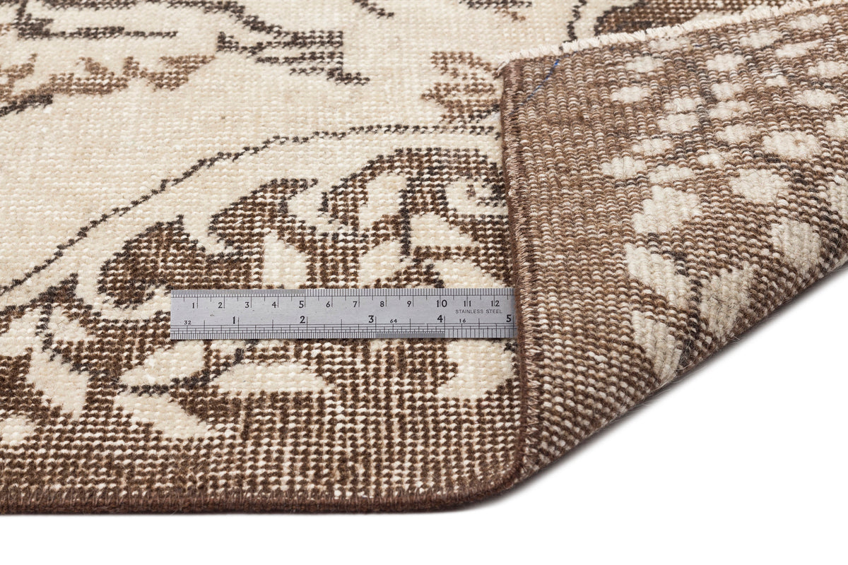 Beige Over Dyed Vintage Rug 6&#39;3&#39;&#39; x 9&#39;11&#39;&#39; ft 190 x 302 cm