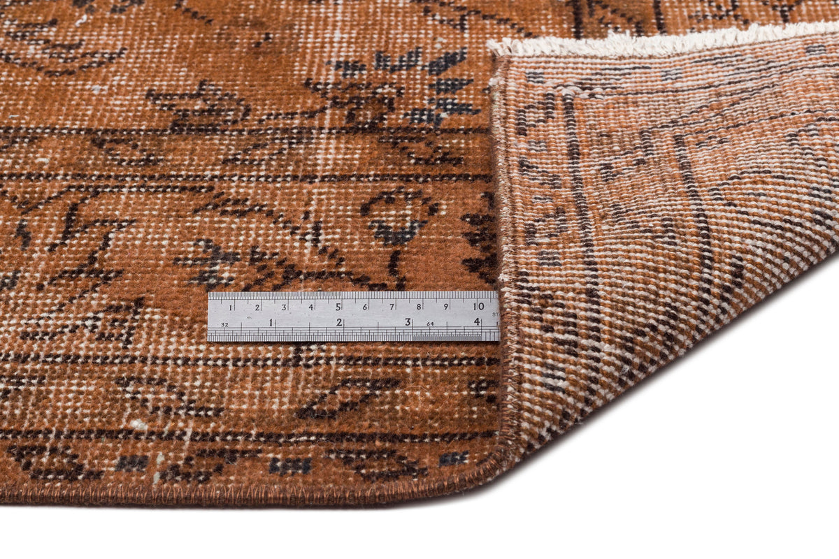 Brown Over Dyed Vintage Rug 6&#39;4&#39;&#39; x 10&#39;2&#39;&#39; ft 192 x 310 cm