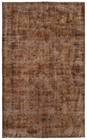 Brown Over Dyed Vintage Rug 6'4'' x 10'2'' ft 192 x 310 cm
