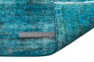 Turquoise  Over Dyed Vintage Rug 6'9'' x 10'9'' ft 206 x 327 cm