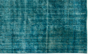 Turquoise  Over Dyed Vintage Rug 6'9'' x 10'9'' ft 206 x 327 cm
