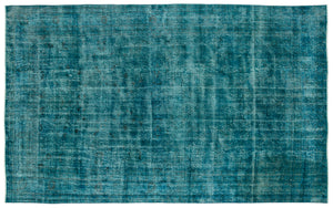 Turquoise  Over Dyed Vintage Rug 6'9'' x 10'9'' ft 206 x 327 cm