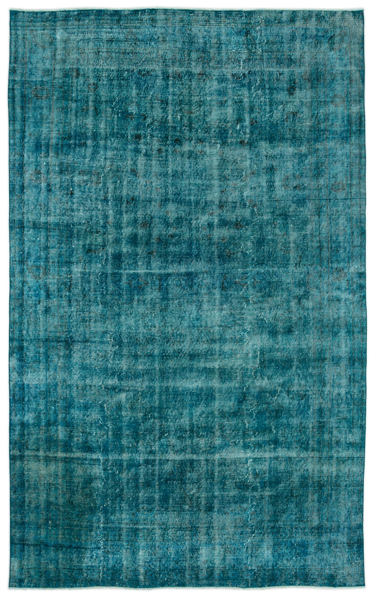 Turquoise  Over Dyed Vintage Rug 6'9'' x 10'9'' ft 206 x 327 cm