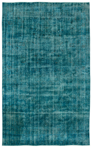 Turquoise  Over Dyed Vintage Rug 6'9'' x 10'9'' ft 206 x 327 cm