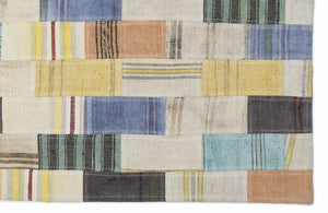 Mixed Over Dyed Kilim Patchwork Unique Rug 3'11'' x 5'11'' ft 120 x 180 cm