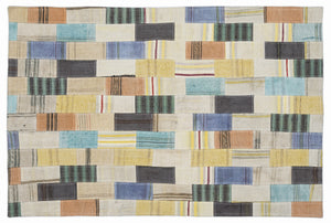 Mixed Over Dyed Kilim Patchwork Unique Rug 3'11'' x 5'11'' ft 120 x 180 cm
