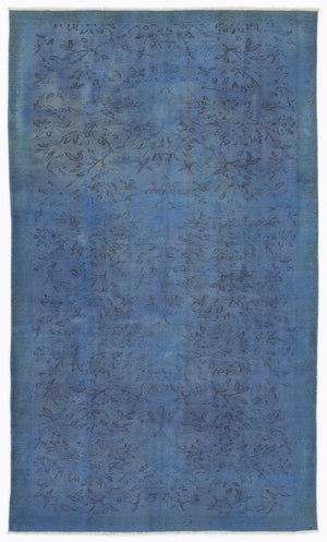 Blue Over Dyed Vintage Rug 4'10'' x 8'4'' ft 147 x 253 cm