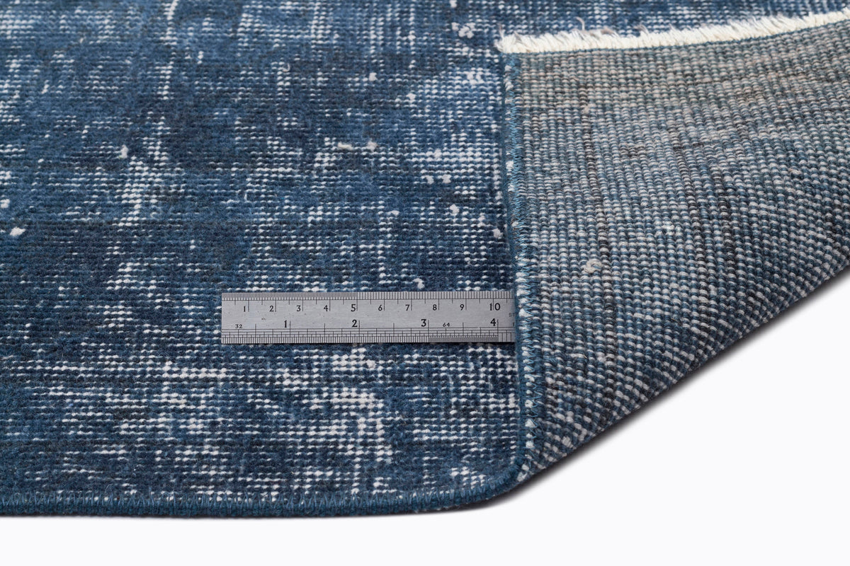 Turquoise  Over Dyed Vintage Rug 5&#39;3&#39;&#39; x 8&#39;10&#39;&#39; ft 161 x 270 cm