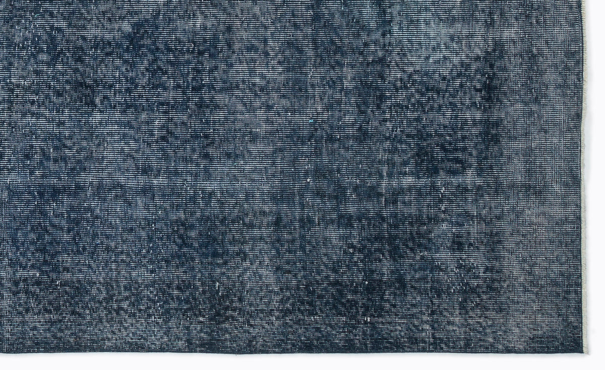 Turquoise  Over Dyed Vintage Rug 5&#39;3&#39;&#39; x 8&#39;10&#39;&#39; ft 161 x 270 cm