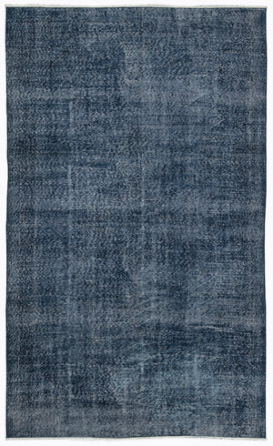 Turquoise  Over Dyed Vintage Rug 5'3'' x 8'10'' ft 161 x 270 cm