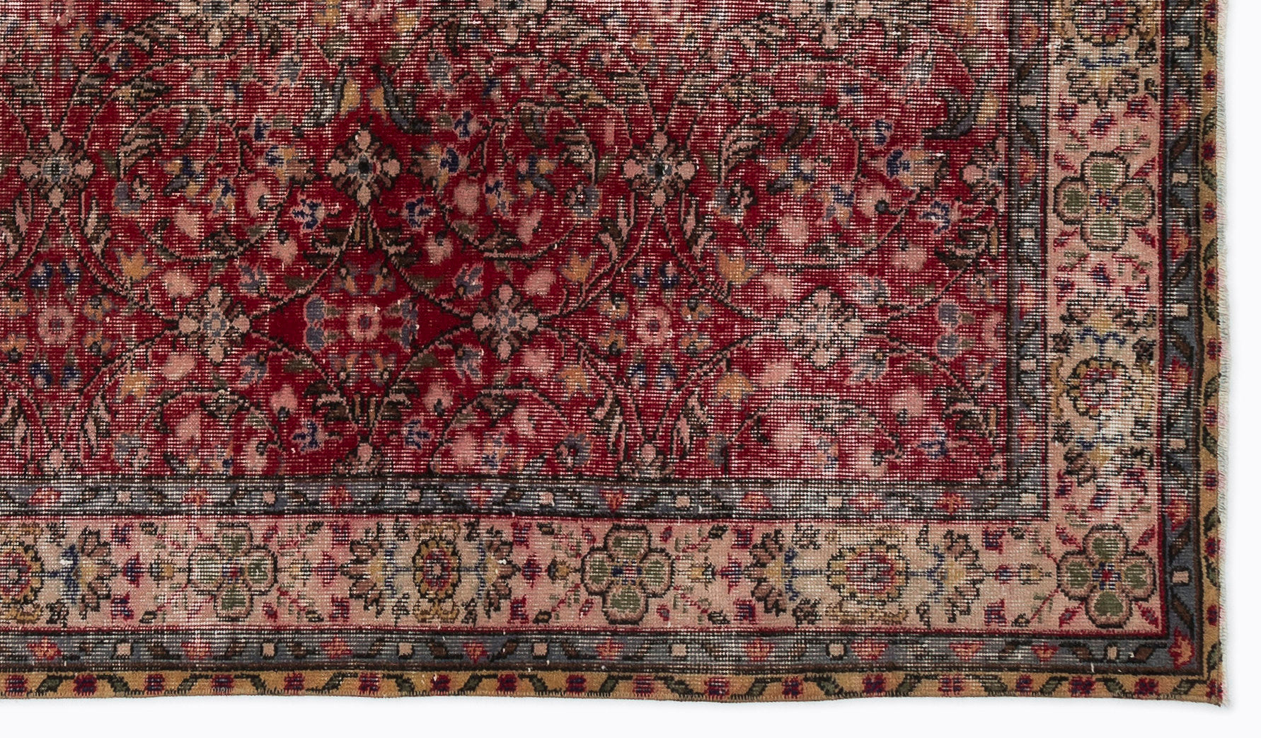 Naturel Over Dyed Vintage Rug 4'11'' x 8'8'' ft 150 x 263 cm