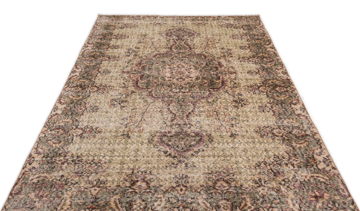 Naturel Over Dyed Vintage Rug 5&#39;5&#39;&#39; x 9&#39;2&#39;&#39; ft 164 x 280 cm