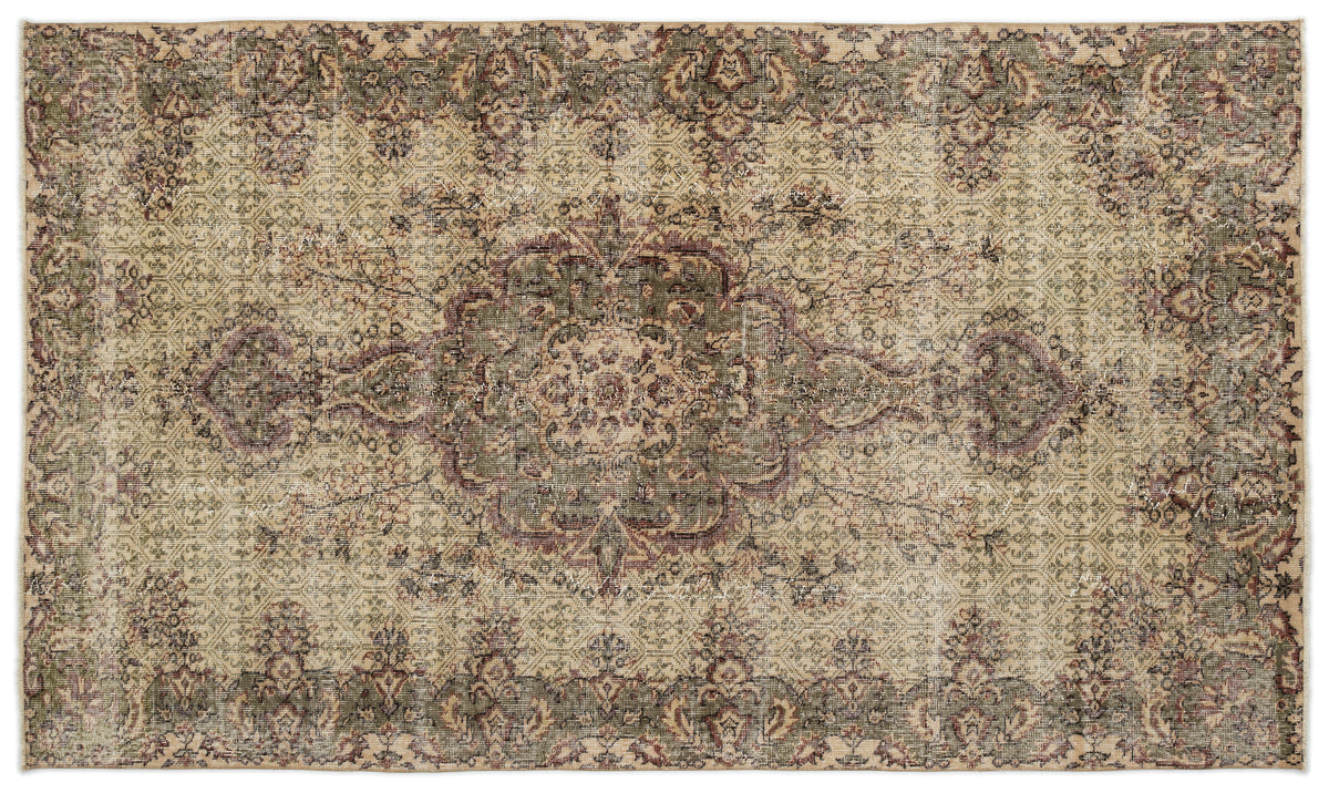 Naturel Over Dyed Vintage Rug 5&#39;5&#39;&#39; x 9&#39;2&#39;&#39; ft 164 x 280 cm