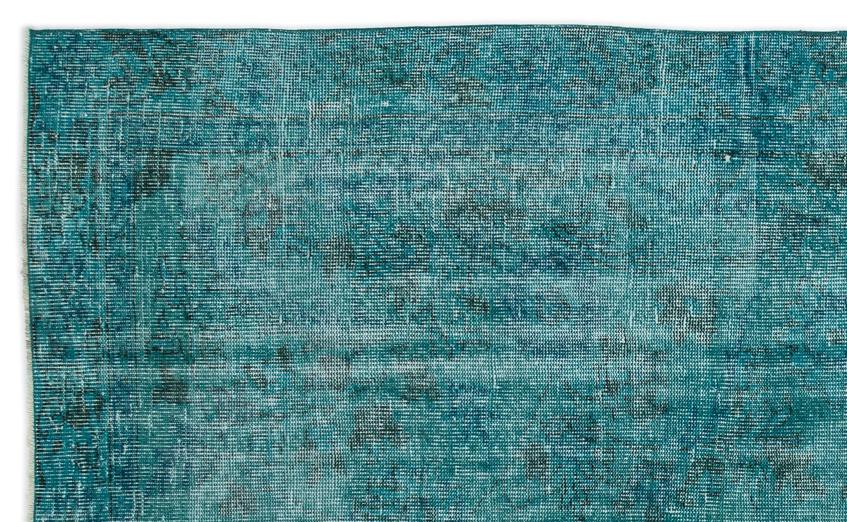 Turquoise  Over Dyed Vintage Rug 5&#39;3&#39;&#39; x 8&#39;8&#39;&#39; ft 161 x 264 cm