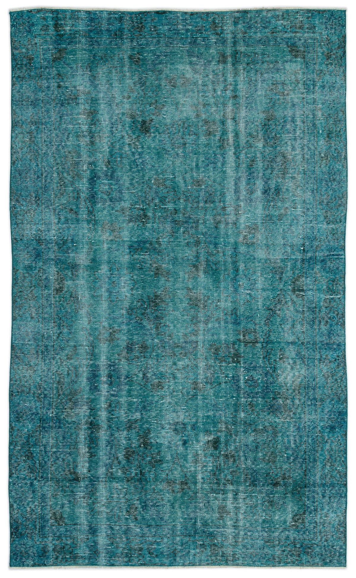 Turquoise  Over Dyed Vintage Rug 5&#39;3&#39;&#39; x 8&#39;8&#39;&#39; ft 161 x 264 cm
