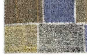 Mixed Over Dyed Kilim Patchwork Unique Rug 3'11'' x 5'11'' ft 120 x 180 cm