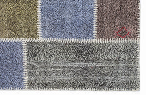 Mixed Over Dyed Kilim Patchwork Unique Rug 3'11'' x 5'11'' ft 120 x 180 cm