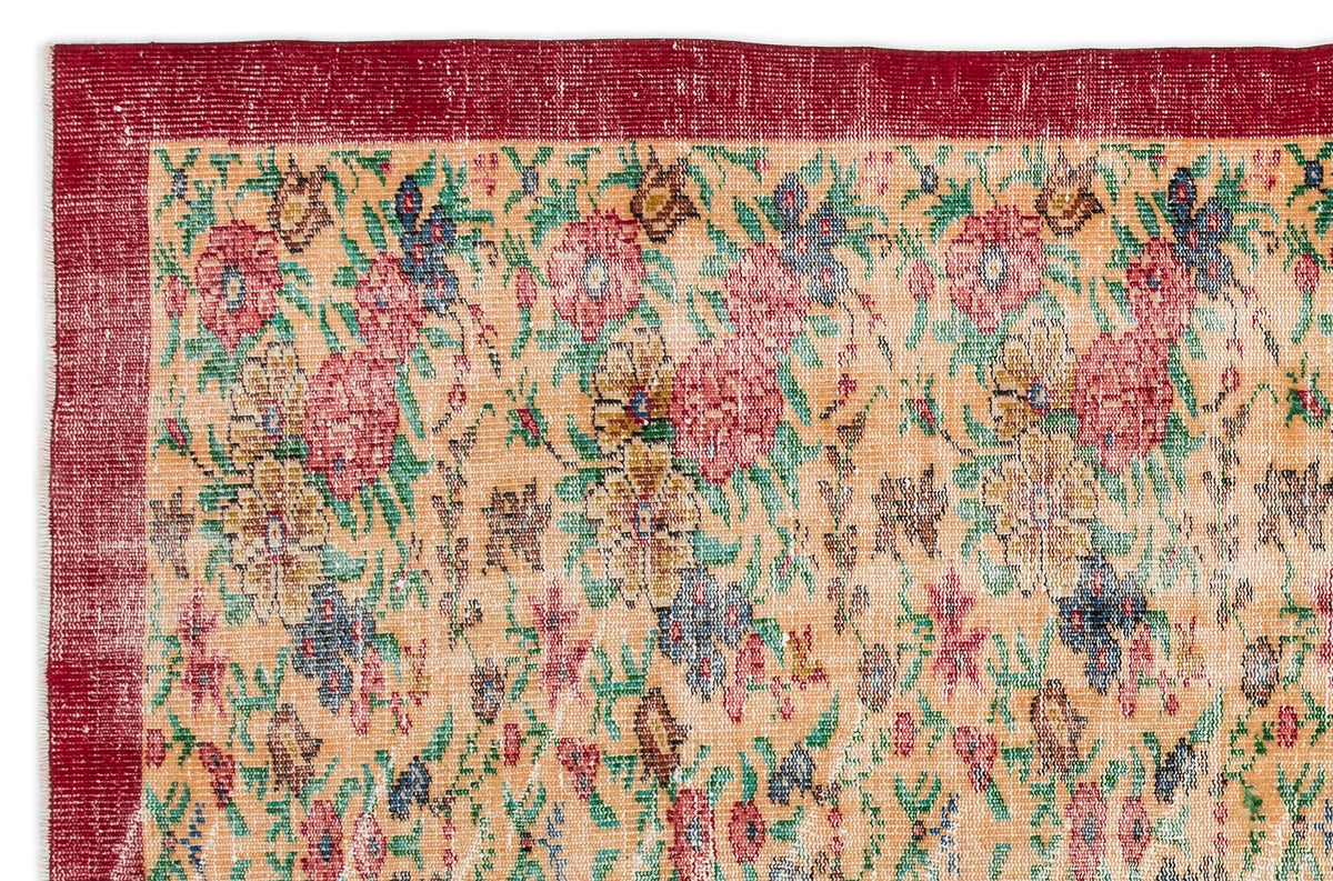 Retro Over Dyed Vintage Rug 5&#39;8&#39;&#39; x 8&#39;7&#39;&#39; ft 173 x 262 cm