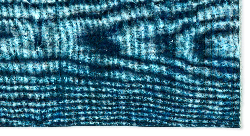Turquoise  Over Dyed Vintage Rug 3'7'' x 6'9'' ft 110 x 207 cm