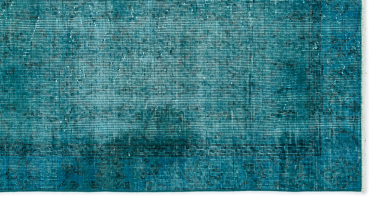 Turquoise  Over Dyed Vintage Rug 3&#39;7&#39;&#39; x 6&#39;10&#39;&#39; ft 108 x 208 cm