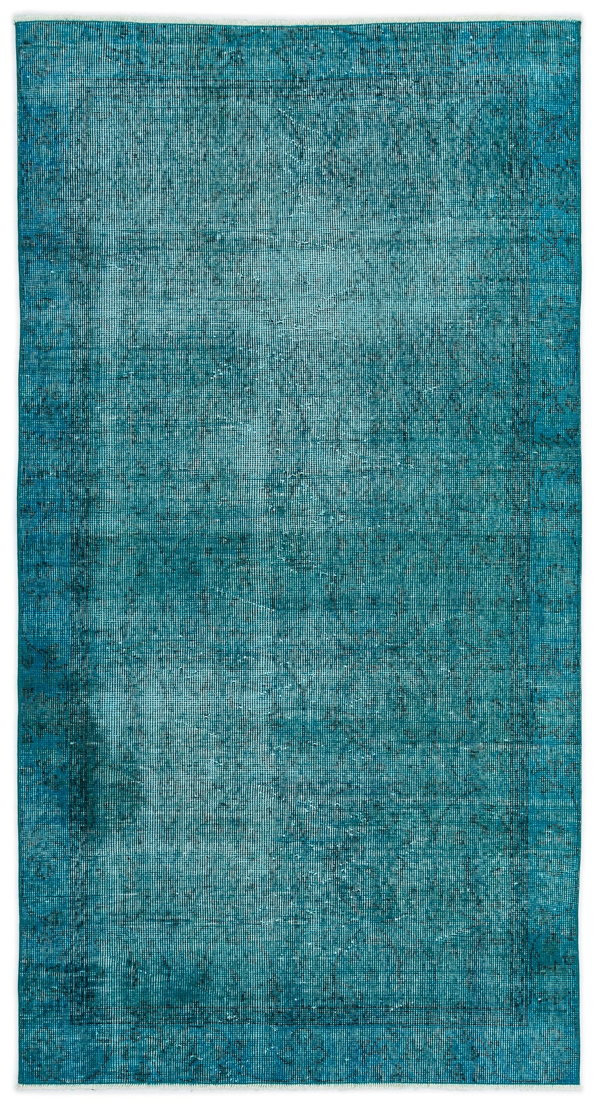 Turquoise  Over Dyed Vintage Rug 3&#39;7&#39;&#39; x 6&#39;10&#39;&#39; ft 108 x 208 cm