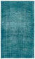 Turquoise  Over Dyed Vintage Rug 3'10'' x 6'10'' ft 118 x 208 cm