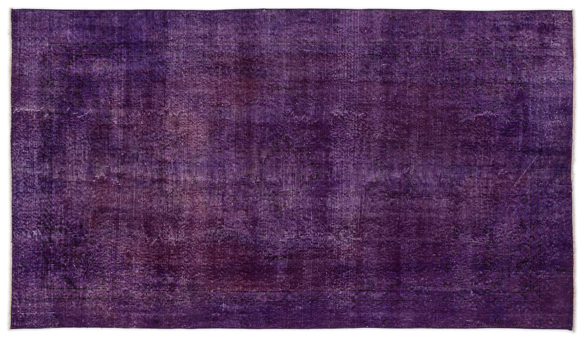 Purple Over Dyed Vintage Rug 4&#39;9&#39;&#39; x 8&#39;5&#39;&#39; ft 144 x 256 cm