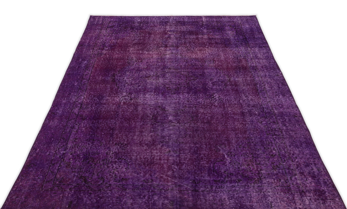 Purple Over Dyed Vintage Rug 4&#39;9&#39;&#39; x 8&#39;5&#39;&#39; ft 144 x 256 cm