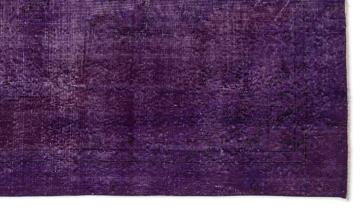 Purple Over Dyed Vintage Rug 4&#39;9&#39;&#39; x 8&#39;5&#39;&#39; ft 144 x 256 cm