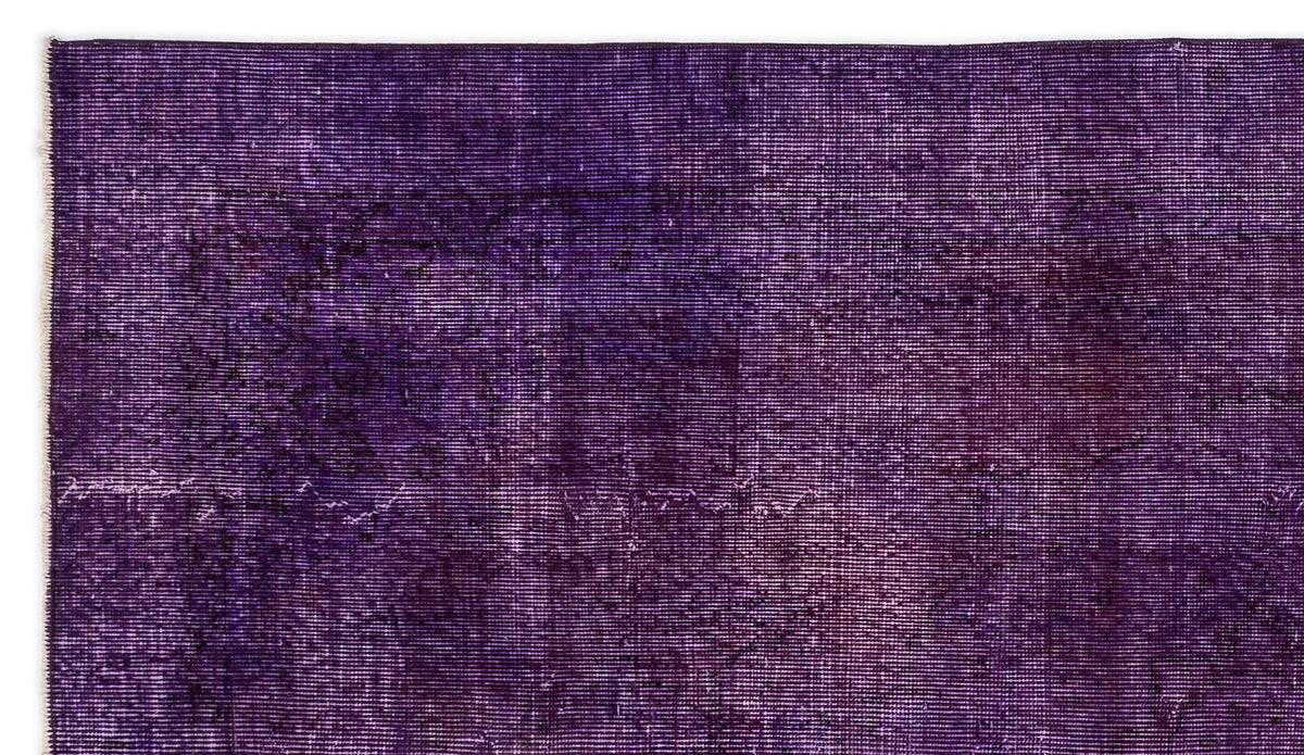 Purple Over Dyed Vintage Rug 4&#39;9&#39;&#39; x 8&#39;5&#39;&#39; ft 144 x 256 cm