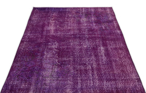 Purple Over Dyed Vintage Rug 4'0'' x 7'1'' ft 123 x 216 cm