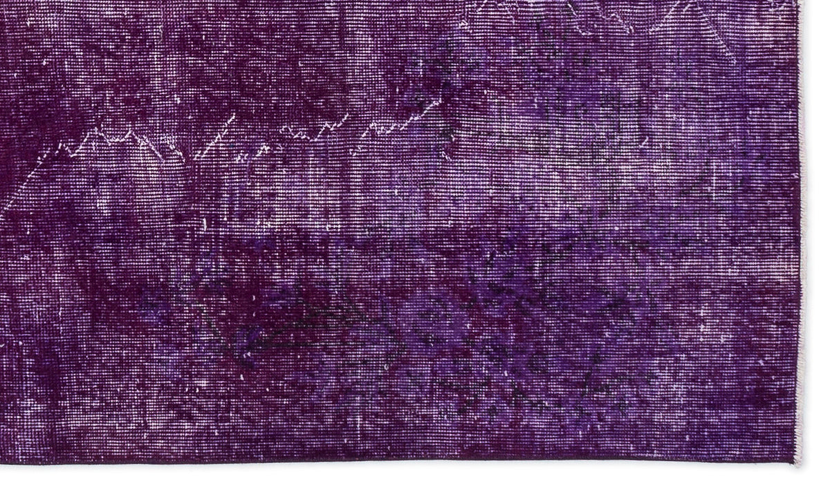 Purple Over Dyed Vintage Rug 4&#39;0&#39;&#39; x 7&#39;1&#39;&#39; ft 123 x 216 cm