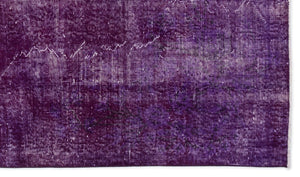 Purple Over Dyed Vintage Rug 4'0'' x 7'1'' ft 123 x 216 cm