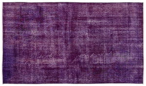 Purple Over Dyed Vintage Rug 4'0'' x 7'1'' ft 123 x 216 cm